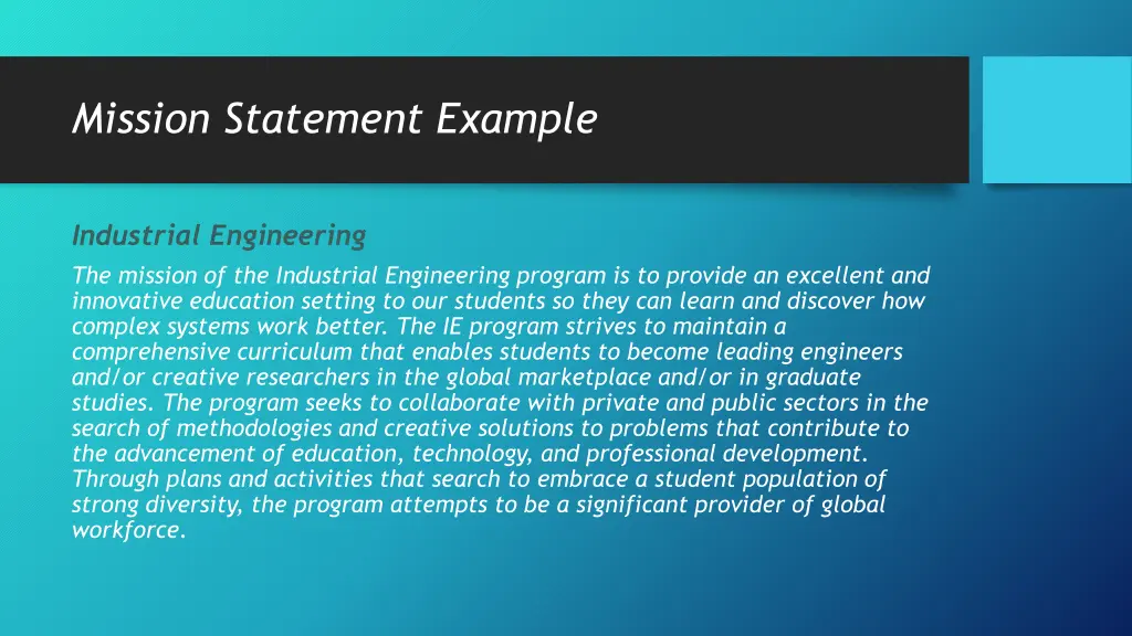 mission statement example