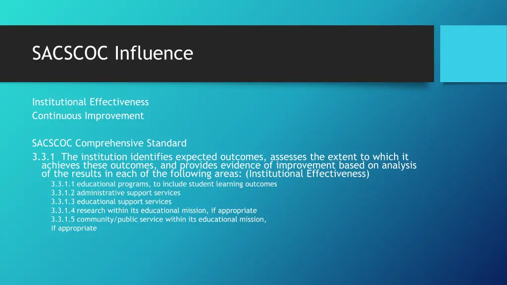sacscoc influence