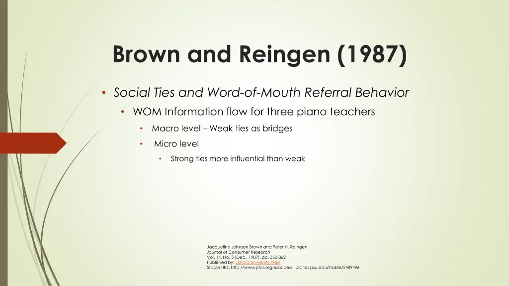brown and reingen 1987