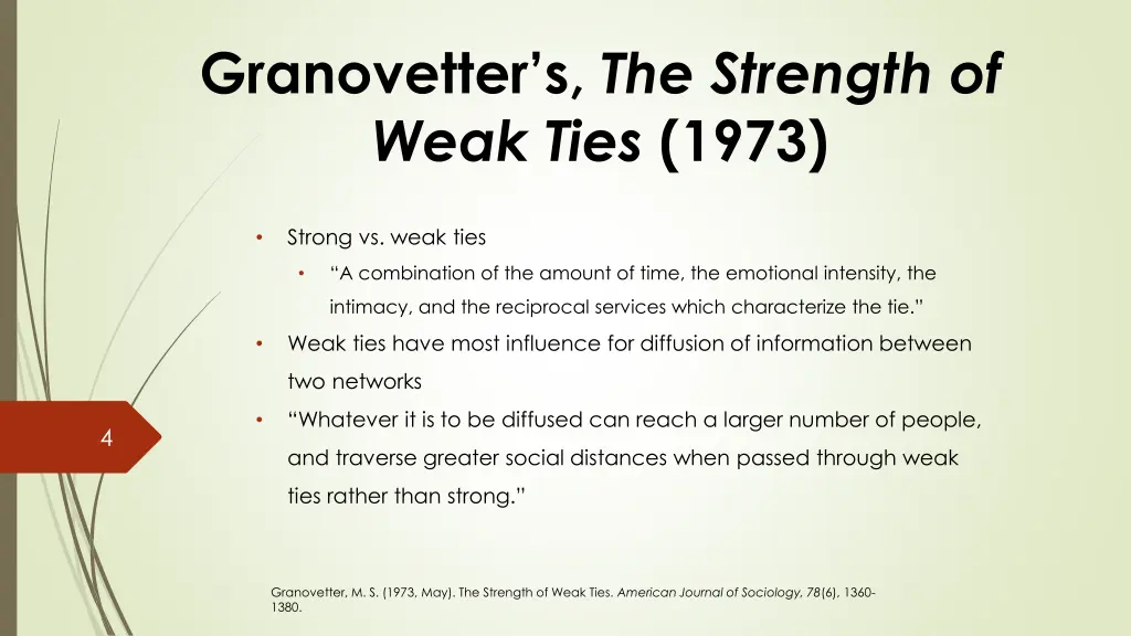 granovetter s the strength of weak ties 1973