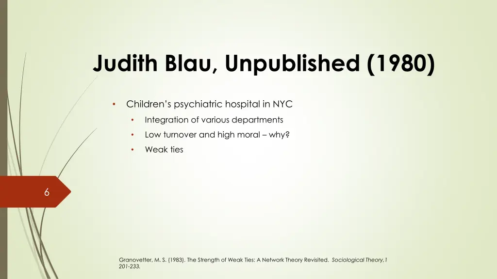 judith blau unpublished 1980
