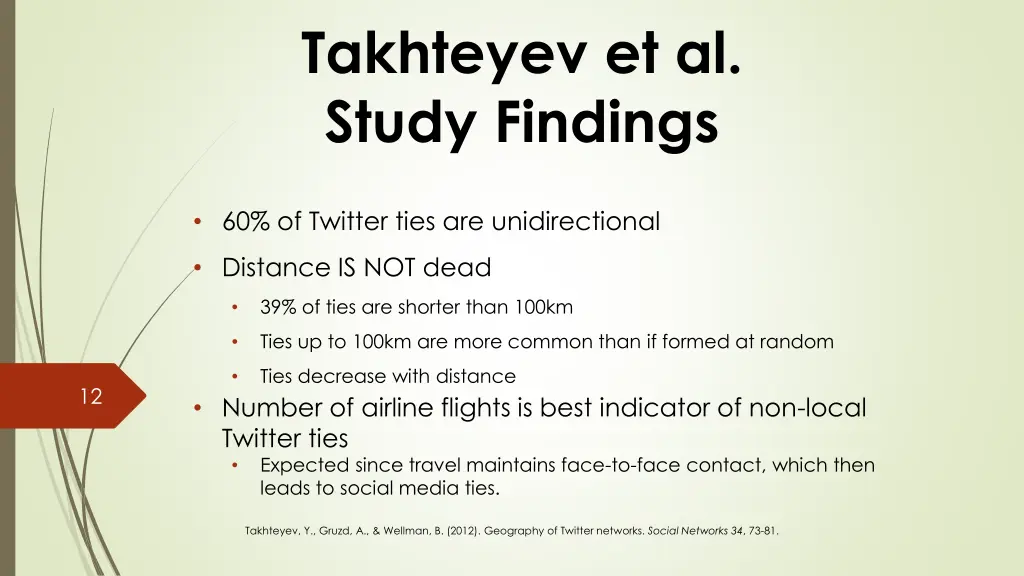 takhteyev et al study findings