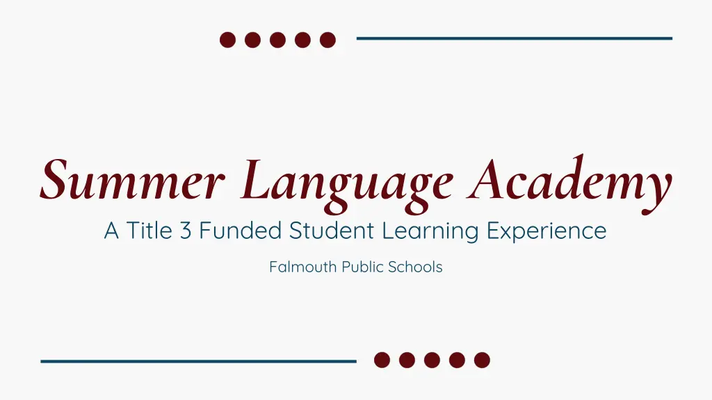 summer language academy a title 3 funded student
