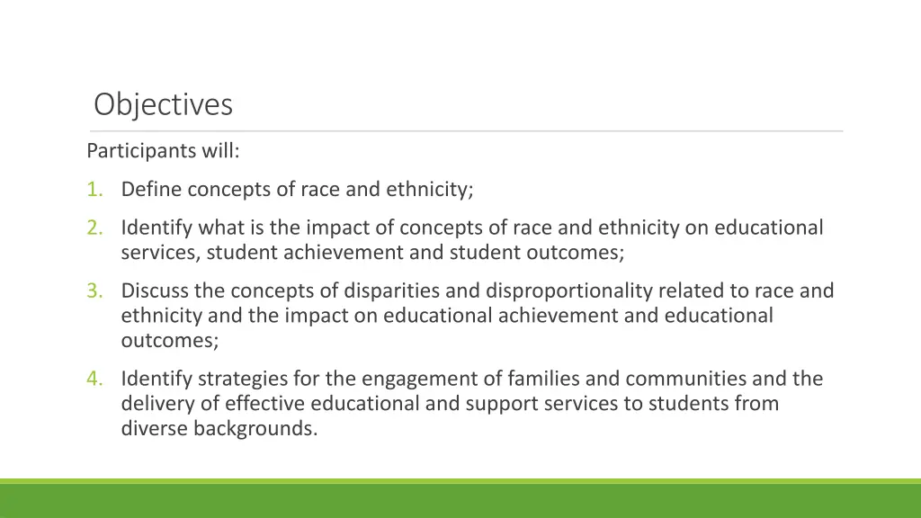objectives