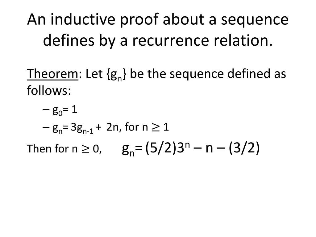 an inductive proof about a sequence defines 1