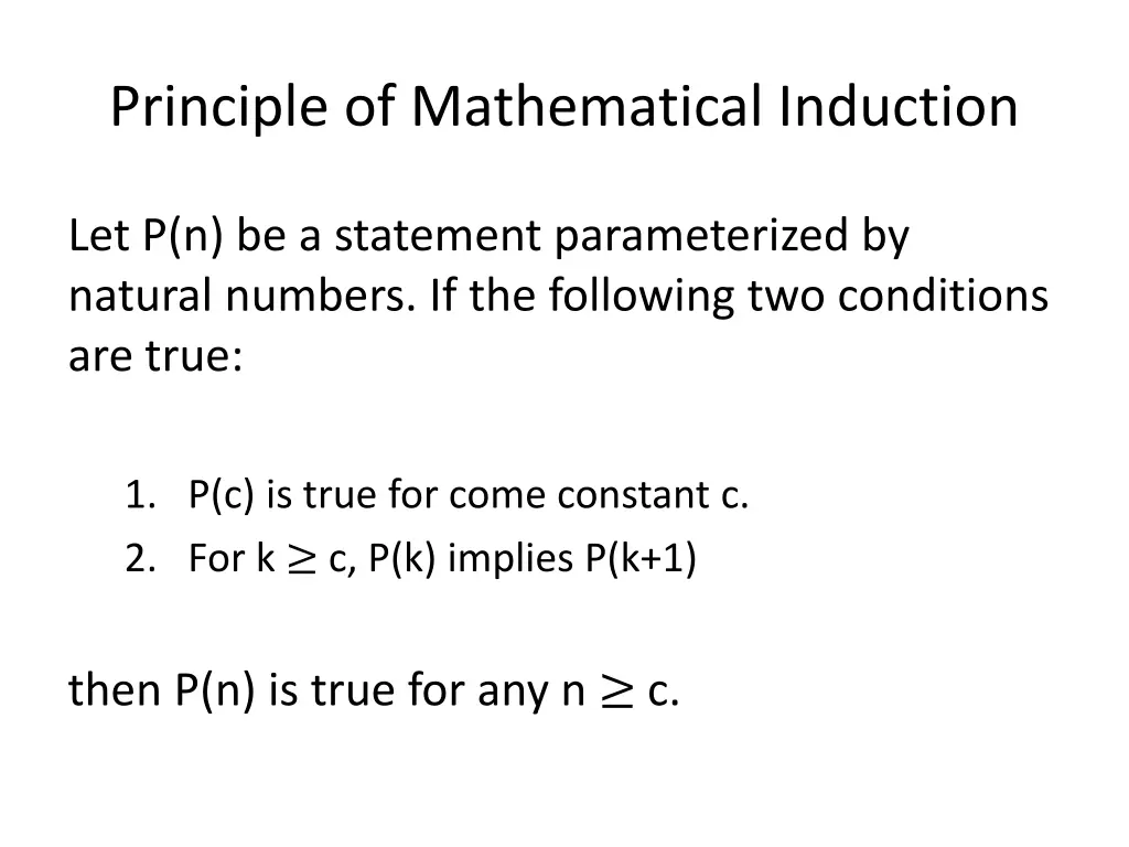 principle of mathematical induction