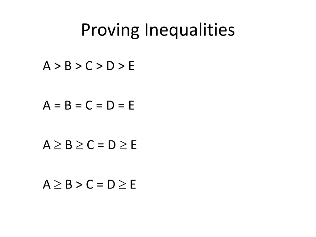 proving inequalities