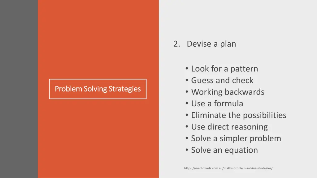2 devise a plan