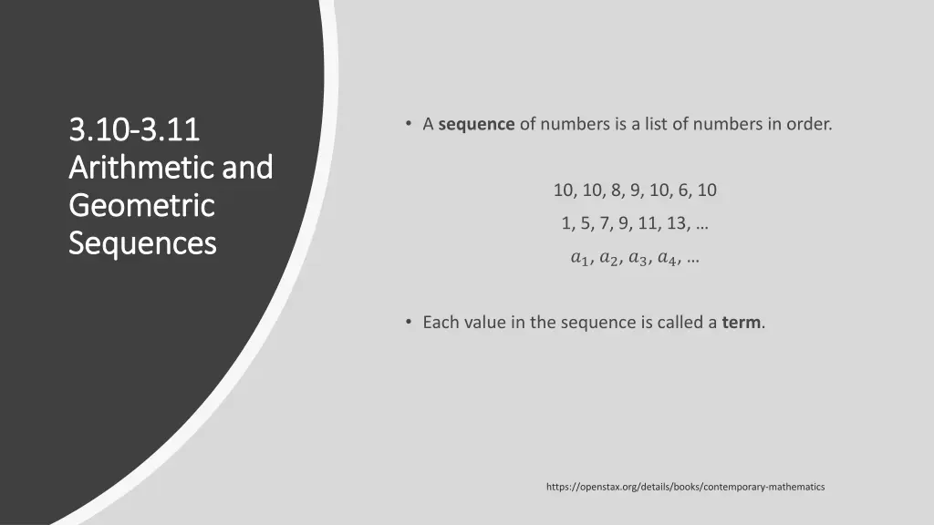 a sequence of numbers is a list of numbers