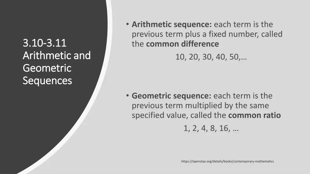arithmetic sequence each term is the previous