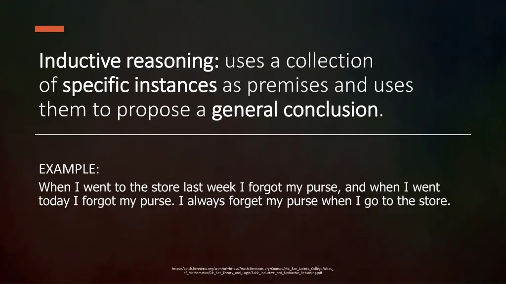 inductive reasoning inductive reasoning uses