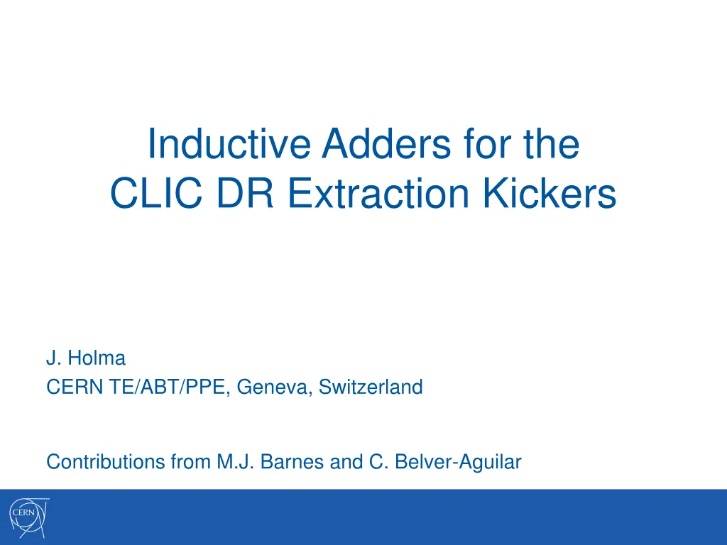 inductive adders for the clic dr extraction