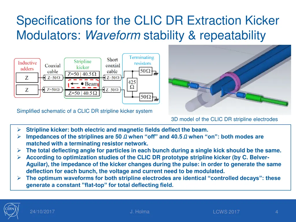 specifications for the clic dr extraction kicker