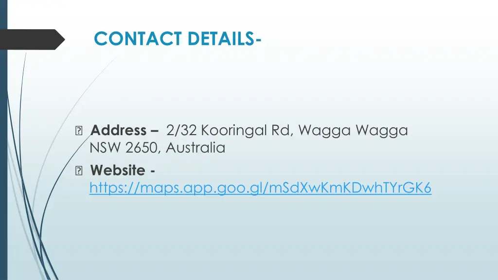 contact details
