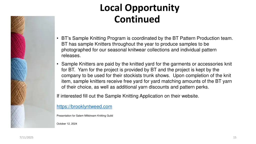 local opportunity continued