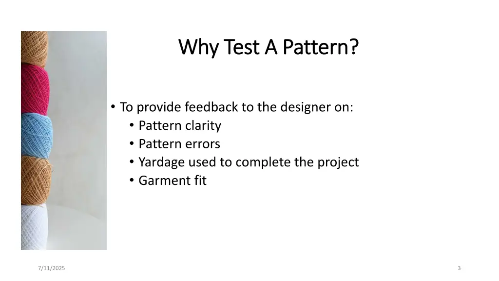 why test a pattern why test a pattern