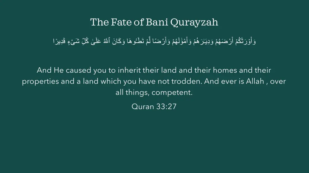the fate of bani qurayzah 10