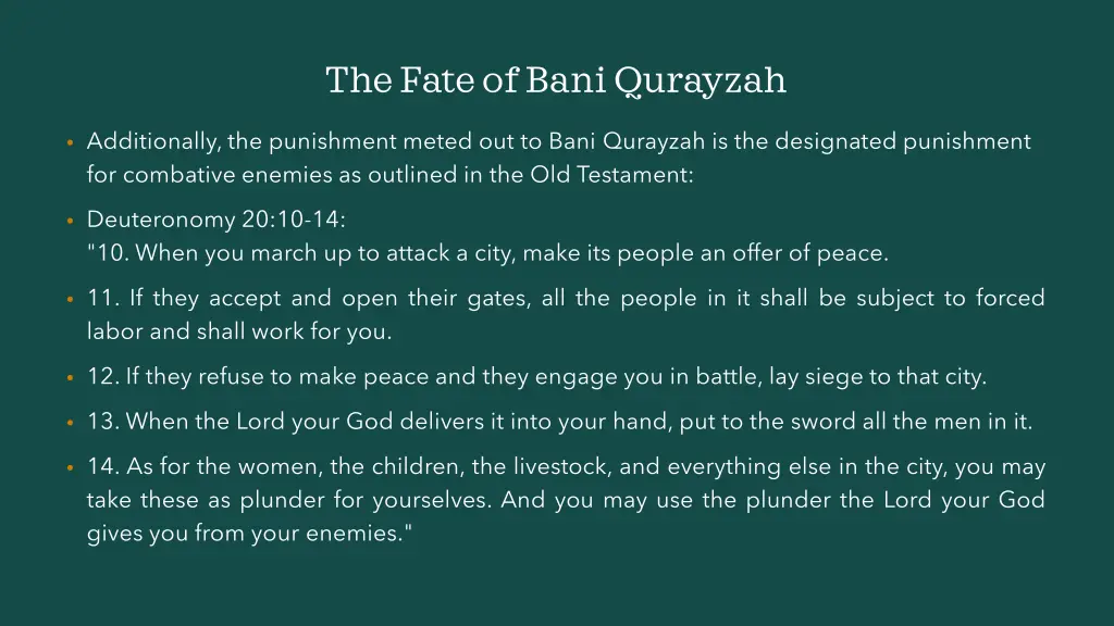 the fate of bani qurayzah 12