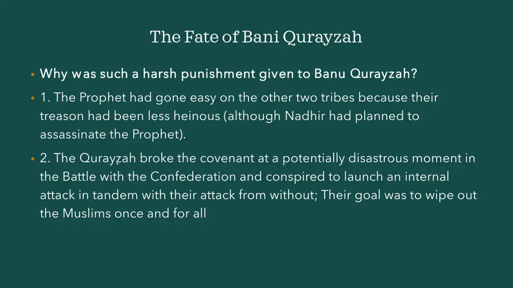 the fate of bani qurayzah 7