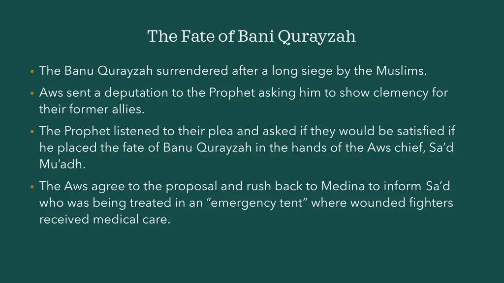 the fate of bani qurayzah