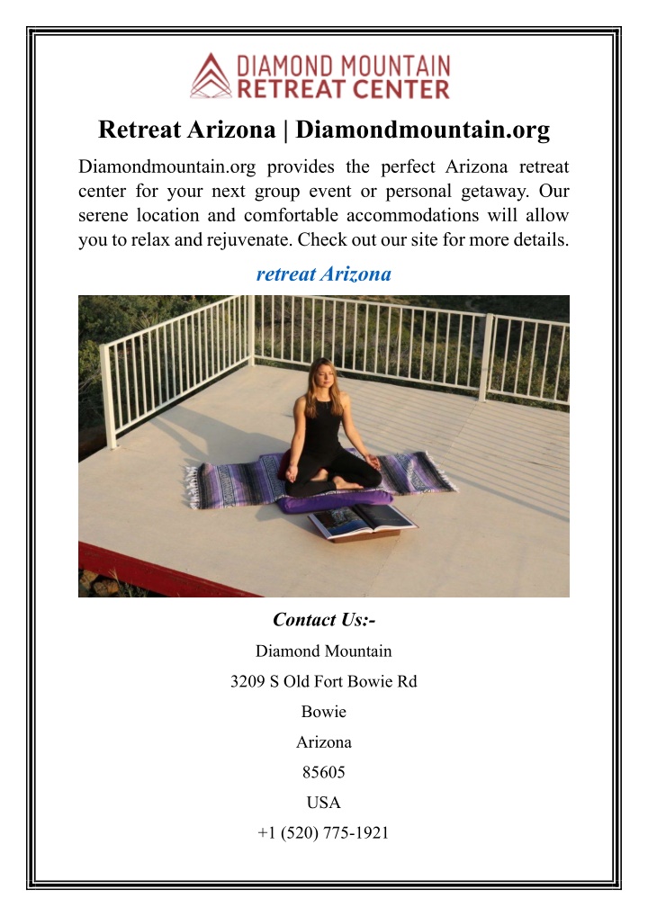 retreat arizona diamondmountain org