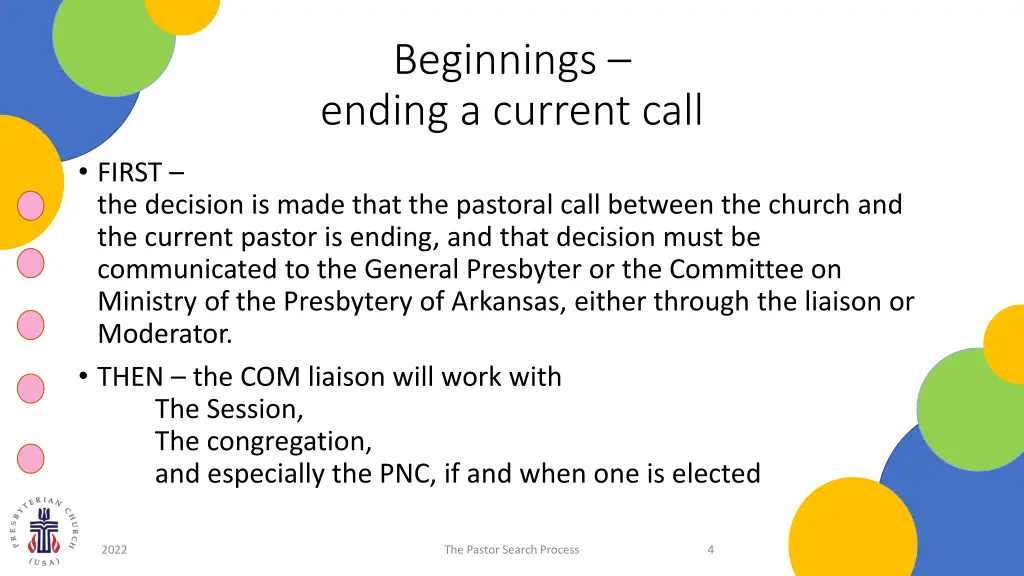 beginnings ending a current call
