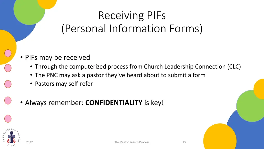 receiving pifs