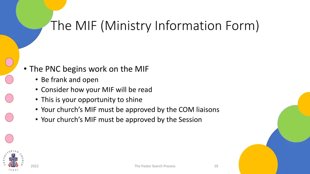 the mif ministry information form