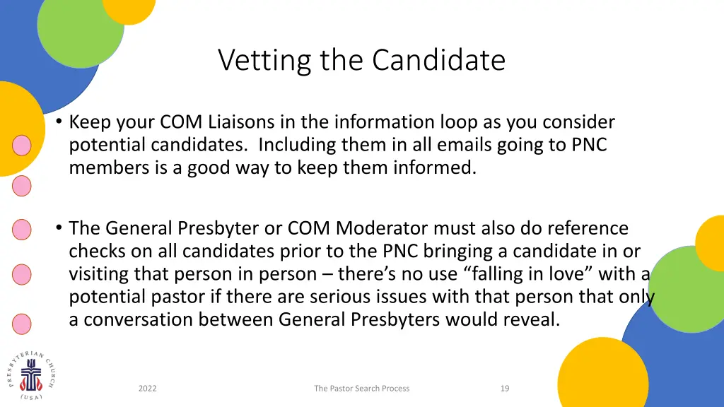 vetting the candidate