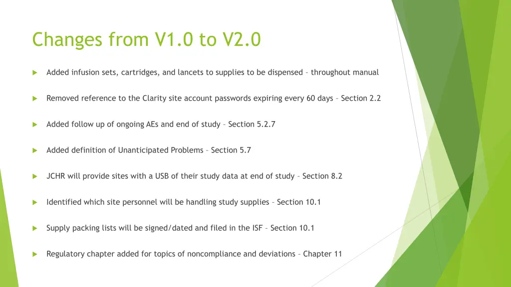 changes from v1 0 to v2 0