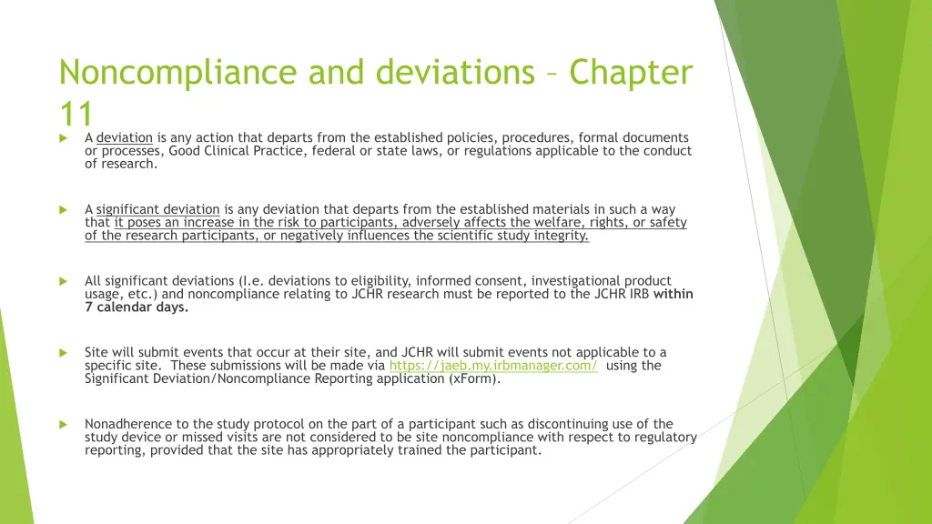 noncompliance and deviations chapter 1