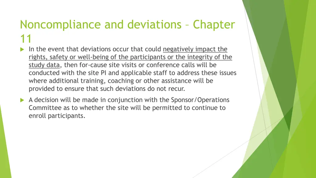 noncompliance and deviations chapter
