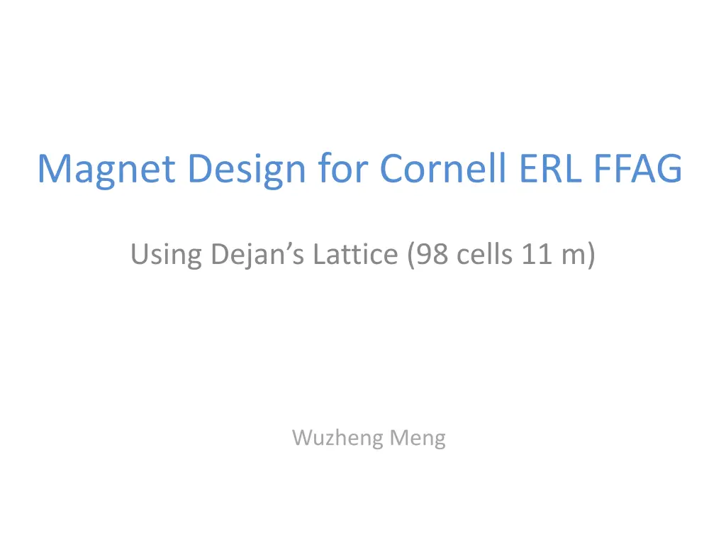 magnet design for cornell erl ffag