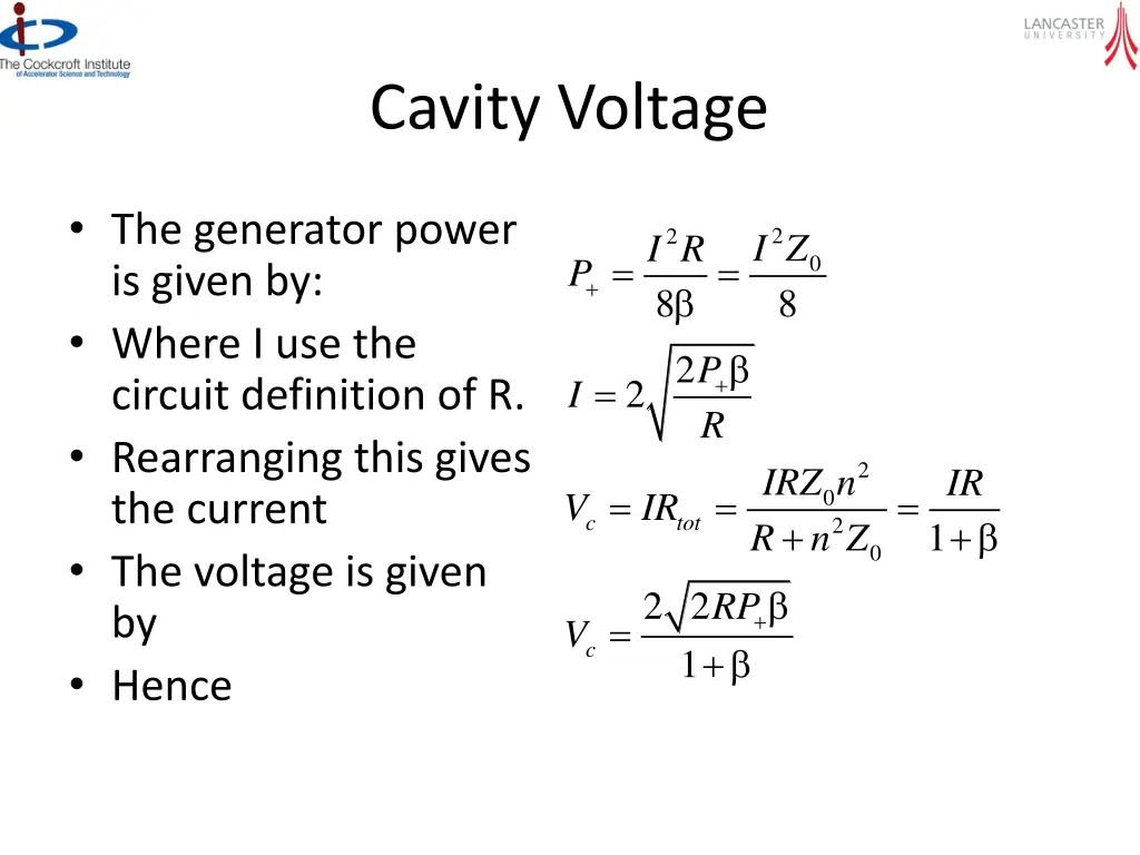 cavity voltage