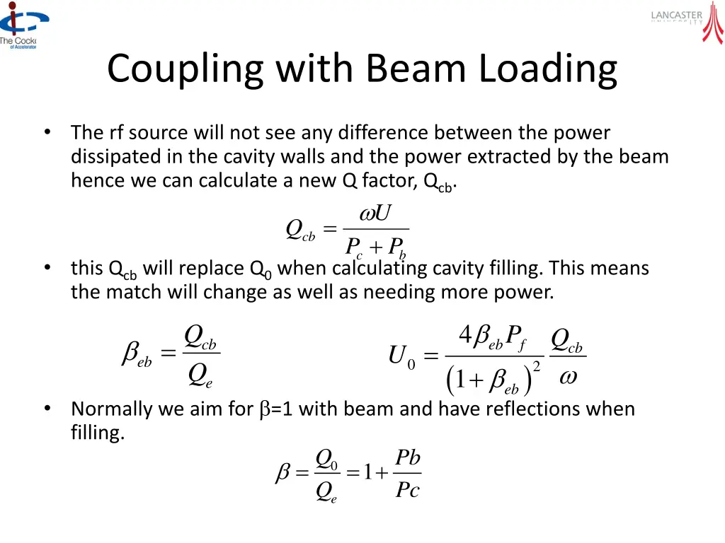 coupling with beam loading