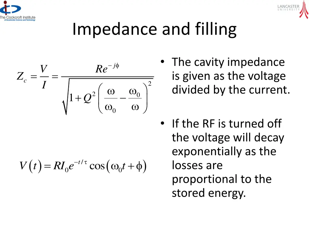 impedance and filling