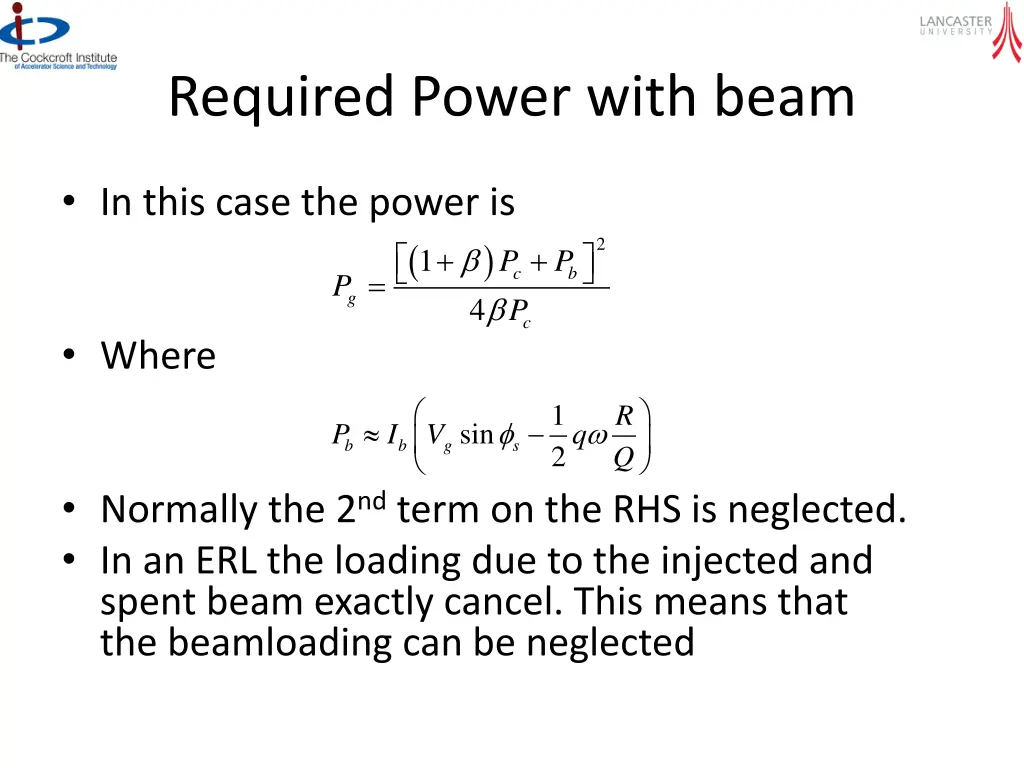 required power with beam