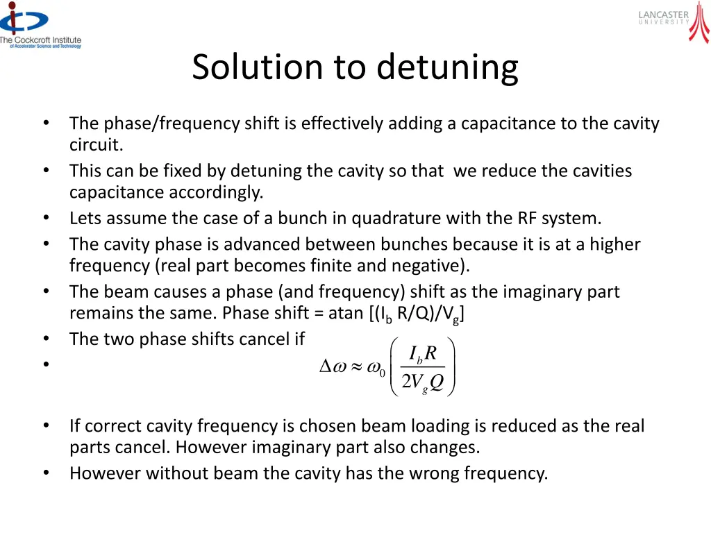solution to detuning