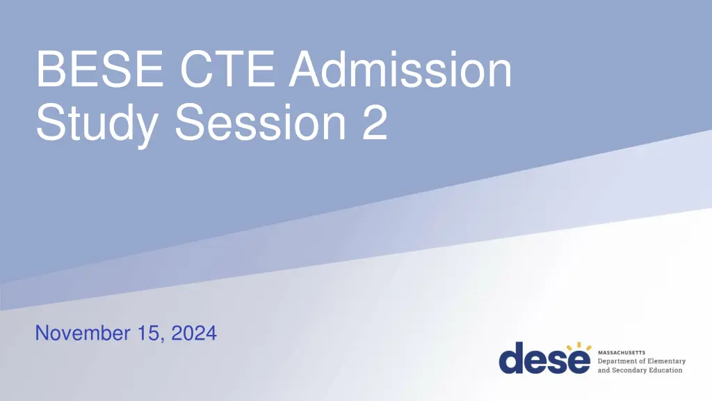 bese cte admission study session 2