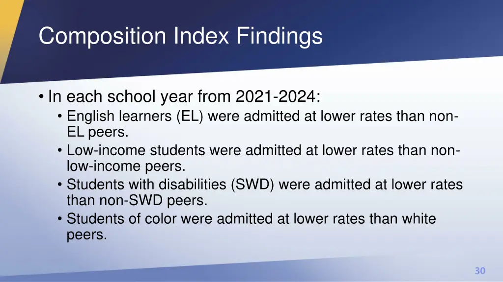 composition index findings