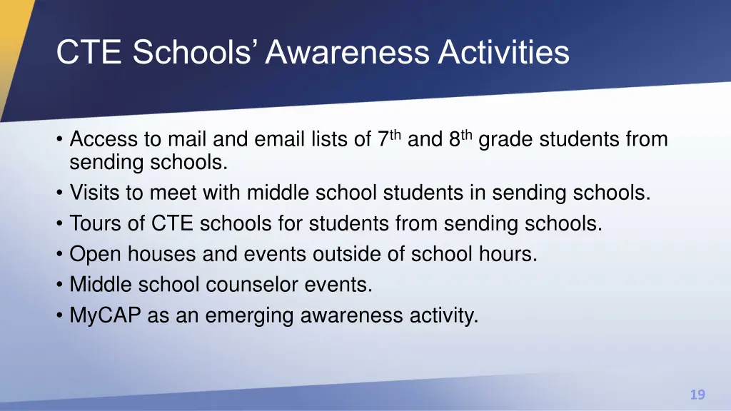 cte schools awareness activities