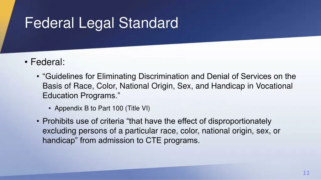 federal legal standard
