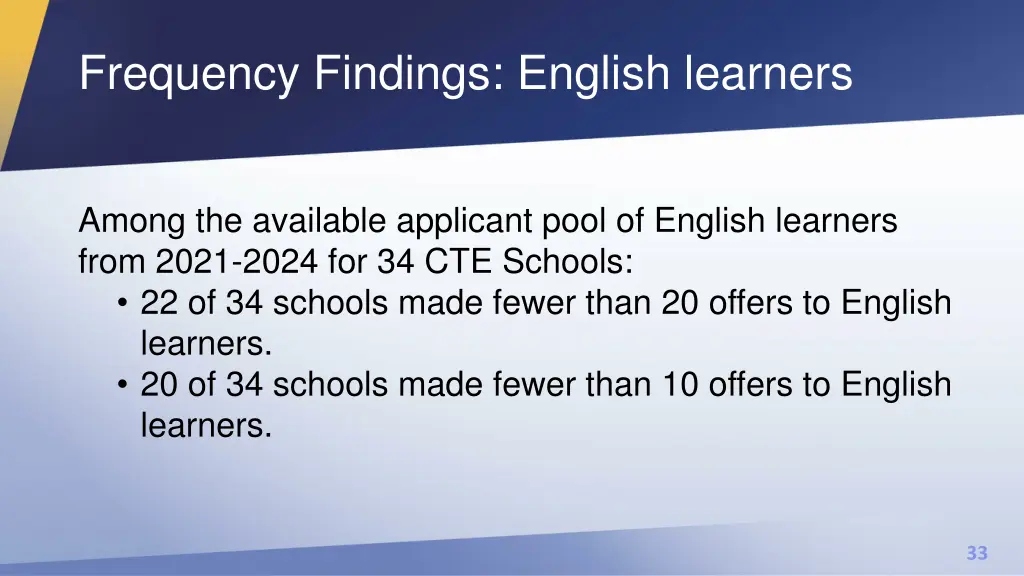 frequency findings english learners