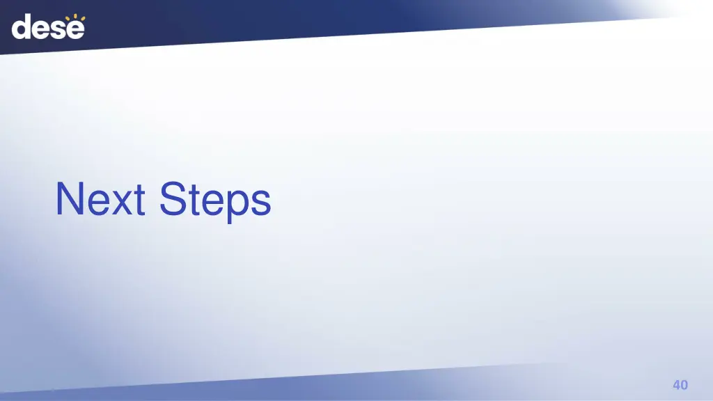 next steps
