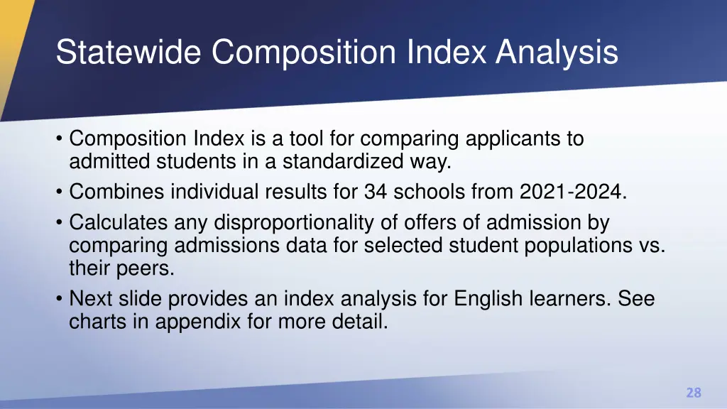 statewide composition index analysis