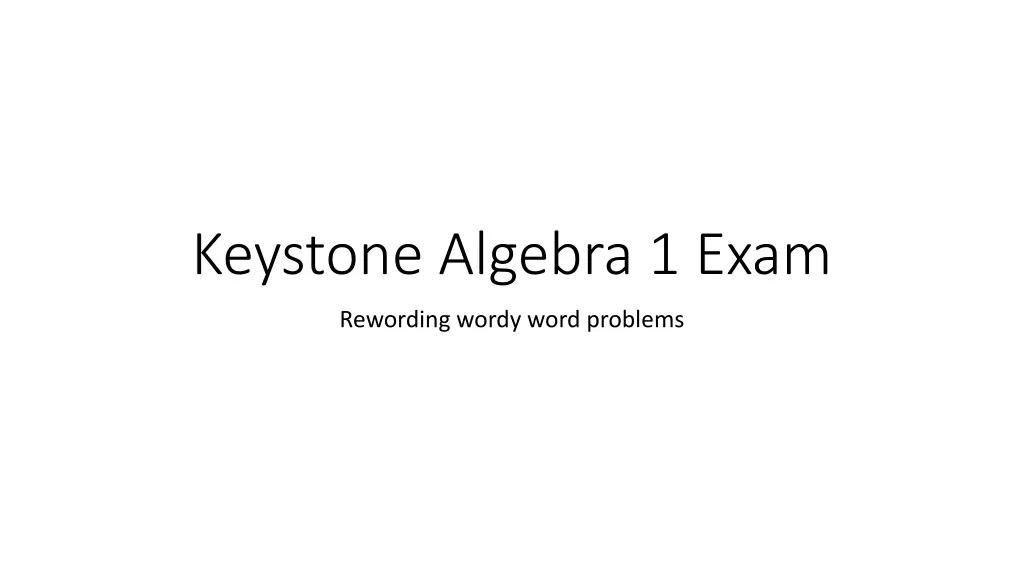 keystone algebra 1 exam