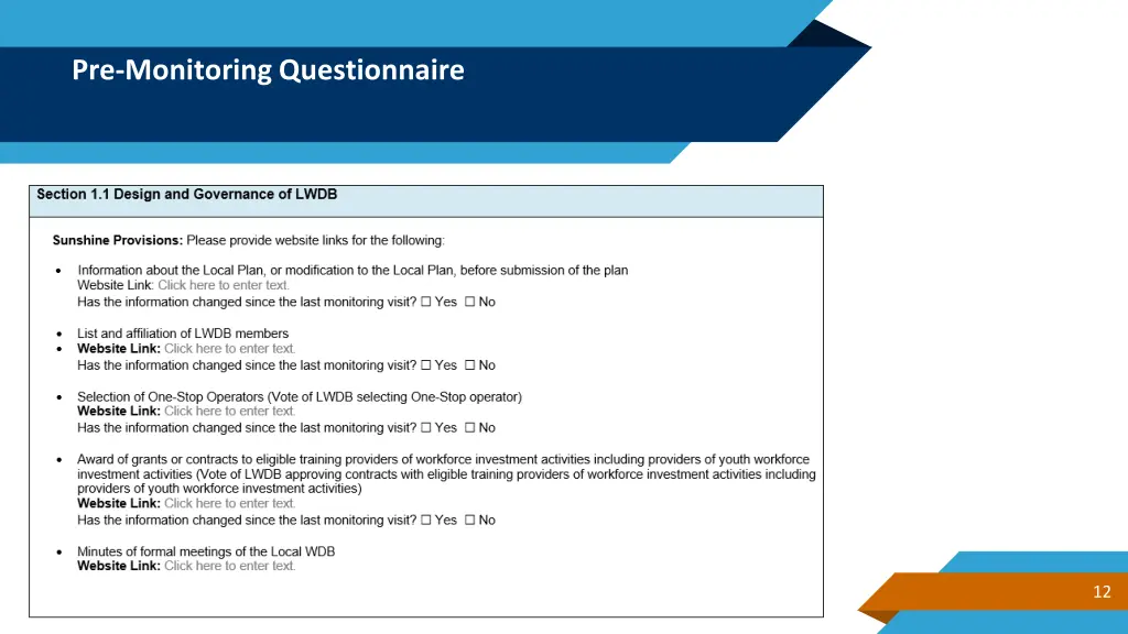pre monitoring questionnaire 1