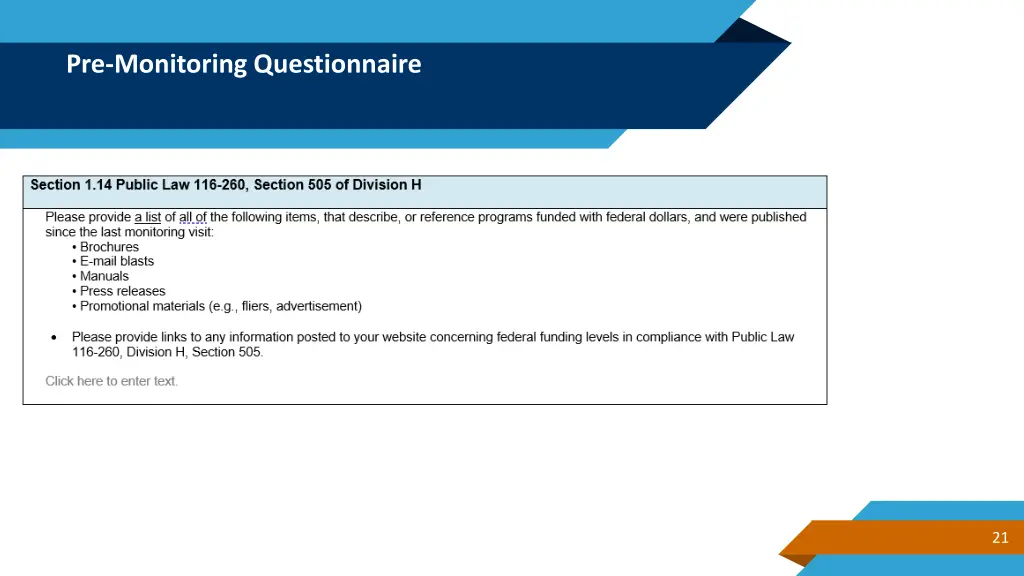 pre monitoring questionnaire 10