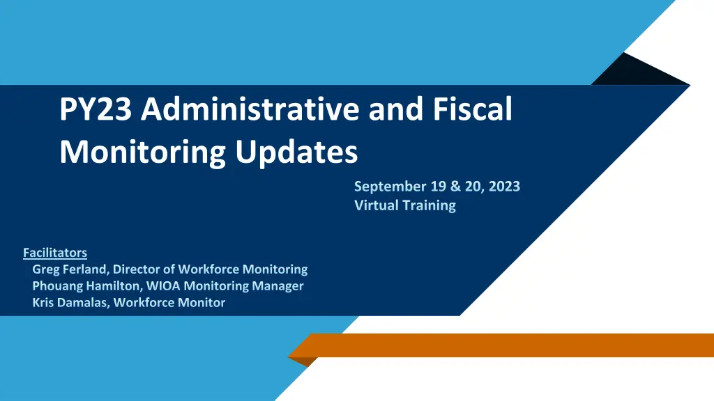 py23 administrative and fiscal monitoring updates
