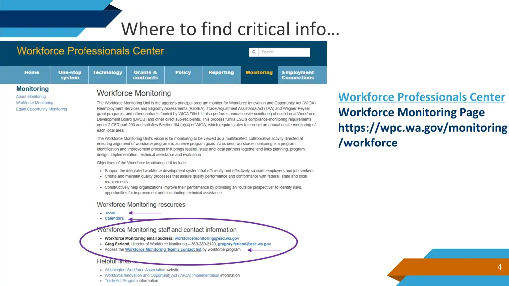where to find critical info 1